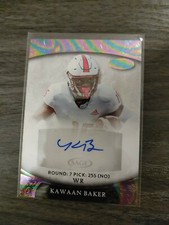 2021 SAGE Aspire Rainbow Foil New Orleans Saints rookie Kawaan Baker autograph