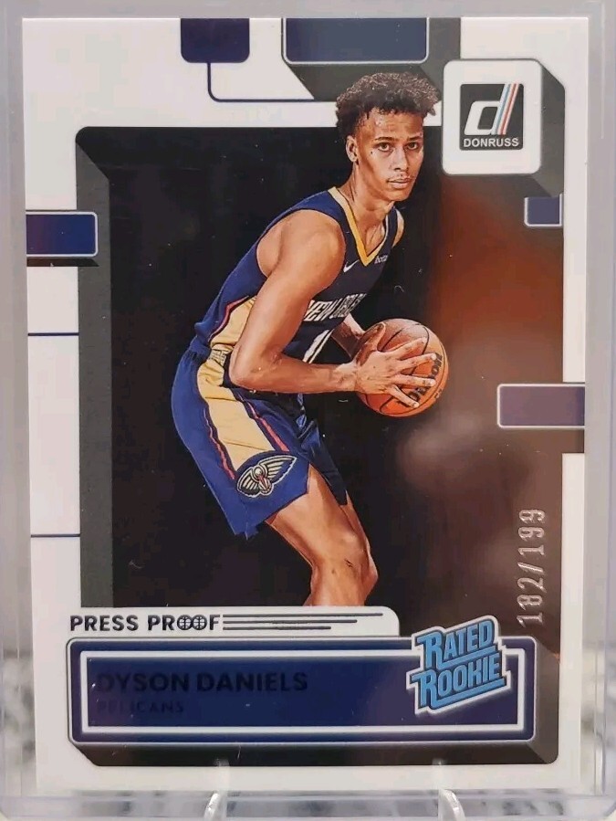 22-23 Panini Donruss, Rated Rookie Purple Press Proof /199, Dyson Daniels #208