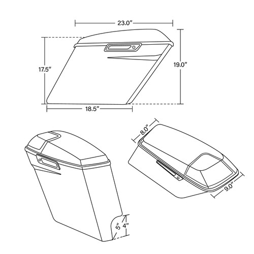 Extended Stretched Saddlebags Speaker Cutout Fit For Harley Road Glide 14-24 - Picture 3 of 8