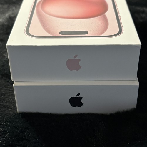 (2) iPhone 15 Empty Boxes Black/ Pink 128 Gb NO PHONES - Zdjęcie 2 z 5