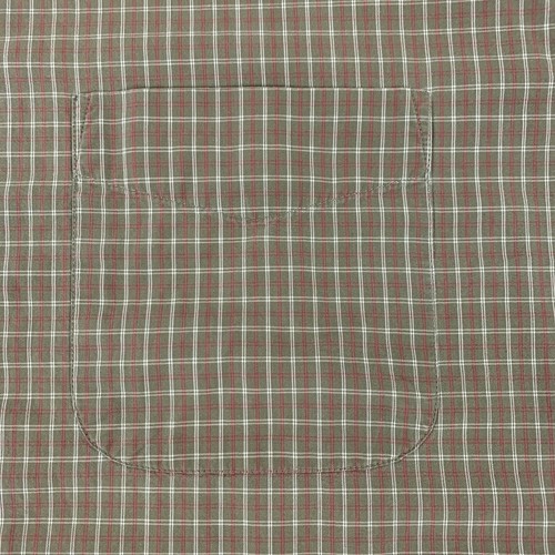 Camisa de vestir Croft & Barrow para hombre a cuadros con botones manga corta para hombre L marrón - Imagen 7 de 9