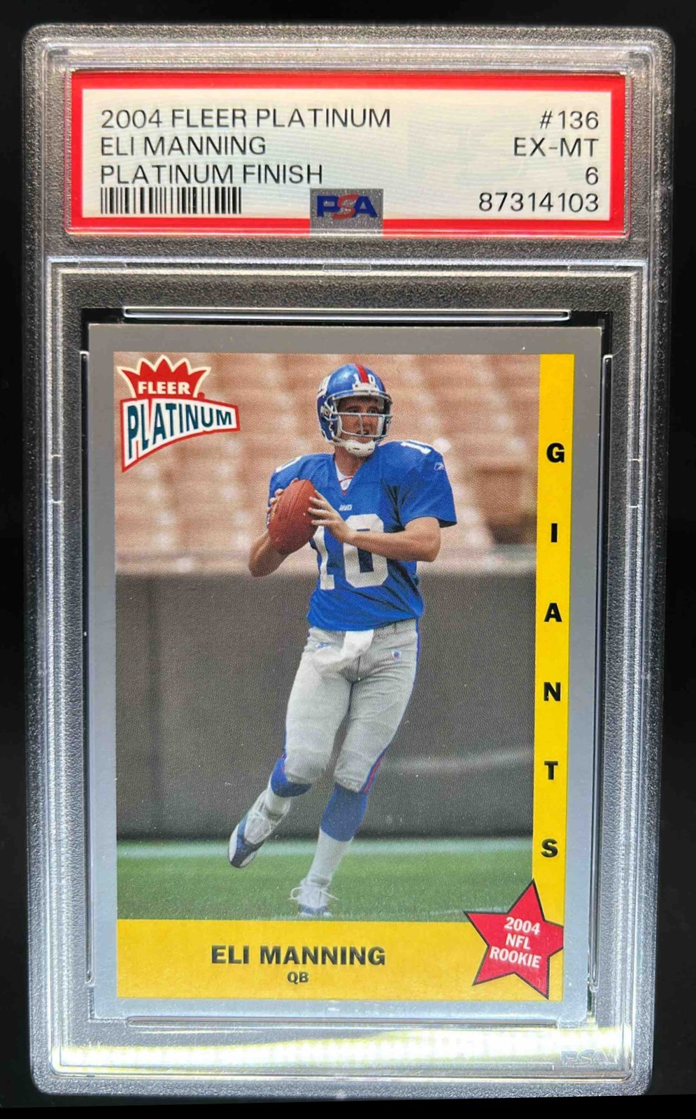 Eli Manning Fleer Platinum #136 Platinum Finish