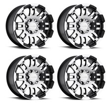 Set 4 18 Vision 375 Warrior Gloss Black Machined Face 18x8.5 Wheels 5x150 25mm