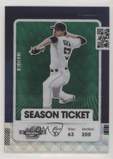 2021 Panini Contenders Season Ticket Optic Green Wave Prizm Shane Bieber 00gy