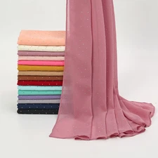 Chiffon Muslim Hijab Scarf with Rhinestones Women Premium Shawls Turban Wraps