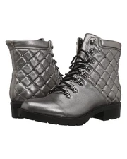 Marc Fisher Womens Lanzia Combat Leather Boots 8 M Pewter - NIB $245
