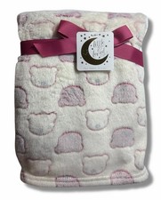 BLANKET PLUSH - LITTLE LOVED GIRLS 223 - BEAR DARK PINK- BABY TODDLER CRIB BED