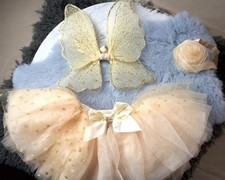 Newborn Angel Wings, Tutu  Headband Outfit Photo Studio Props Fairy Princess