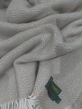 *NEW* TWEEDMILL TEXTILES 100% Wool  British Blanket Rug DUNE  BIEGE THROW