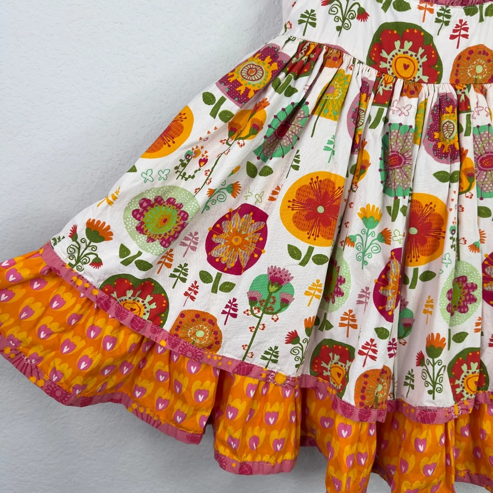 Vestido Jelly the Pug Niñas 3T Florito Floral Caprichoso Boho Cottagecore Giro Foto 4 de 4