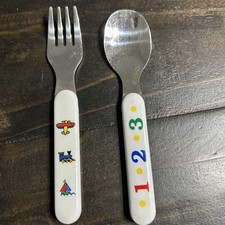Vintage Toddler Fork Spoon Set Stainless Taiwan Mixed Set