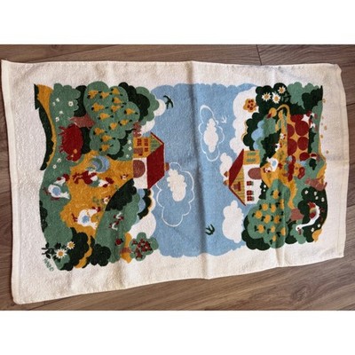 Vintage R Lake A Briggs Farm House Hand Towel Cotton Cottagecore Country Scene