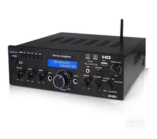 Pyle 200W Wireless Bluetooth Home Stereo Amplifier - Multi-Channel Audio/Mic In