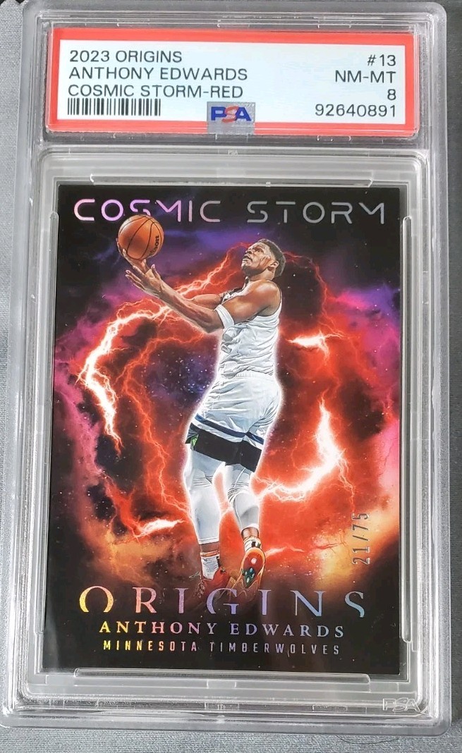 2023-24 Panini Origins Anthony Edwards - Cosmic Storm Red /75
