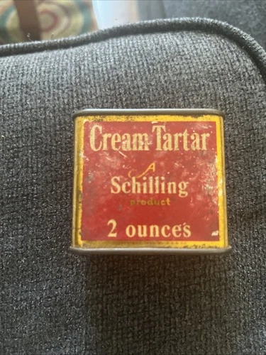 Vintage Schilling & Company San Francisco Cream of Tartar Tin 2 oz Red And Gold