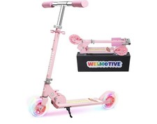Welmotive D009 Pink Kids Scooter Ages 3-12 Foldable Adjustable Handlebar LED