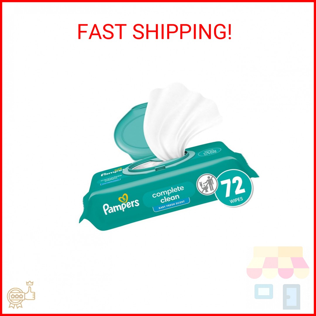 Pampers Baby Wipes, Complete Clean Baby Fresh Scented Wipe, Gently Cleans Head t