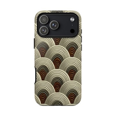 Phone Ink - iPhone | Galaxy | Pixel Case - Arcs Coffee Brown Beige Pattern