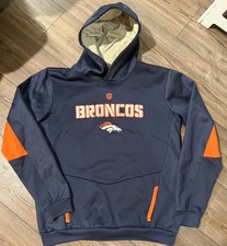 Denver Broncos NFL Team Apparel Hoodie Youth XL 18 Navy Orange