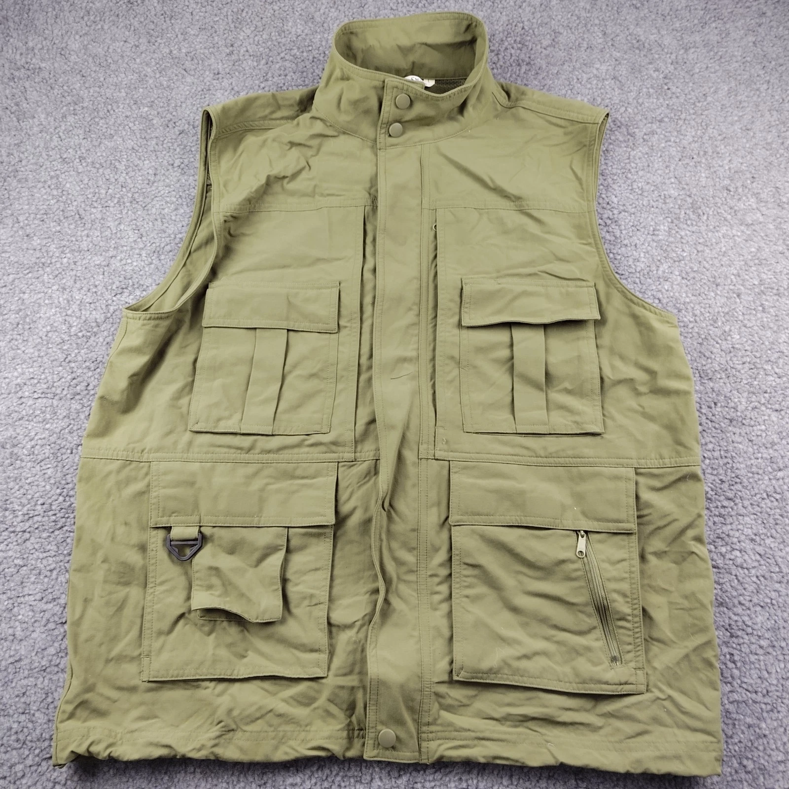 Travel Smith Vest Green Safari Fishing Hunting Hiking Size Large Men's