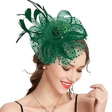Fascinators for Women, Derby Hats for Lady Tea Party Tea Party Hat for Green
