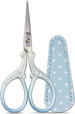 Elegant 3.6" Embroidery Scissors Set with Leather Sheath for Crafting Bliss