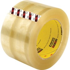 3M Scotch 373 Carton Sealing Tape 2.5 Mil 3" x 110 Yds. Clear Lot of 24