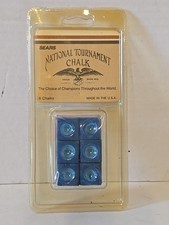 Vintage National Tournament Chalk Sears 6 Pieces Blue Pool Made In USA New