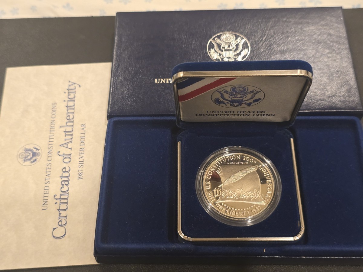 1987 Proof Silver Dollar US Constitution 200th Anniversary 'We the