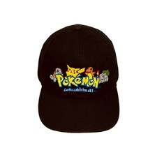 Vintage Pok mon Strapback Hat Boys One Size Black Nintendo Gotta Catch Em All
