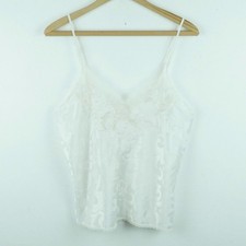 Vintage Medium Slip Top White Lace Dainty Feminine Bridal Coquette Grunge 90s