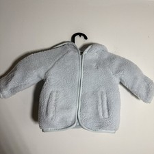 Polo Ralph Lauren Toddler Boys 9 months Teddy Sherpa Fleece Blue Hooded Jacket