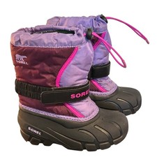 Sorel Flurry Kids Winter Boots Purple Dark Plum Waterproof Snow Boots Size 12