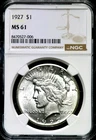 1927 Peace Silver One $1 Dollar - NGC MS 61   CC731