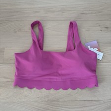 JL Joylab sz Large Bloom Pink Scallop Detail Sports Bra Tank top crop NEW
