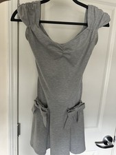 Grey babydoll dress with bows on the sleeves. Size XS excellent condition