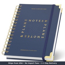 Aesthetic Daily Planner And Notebook With Hourly Schedule - Spiral Notepad