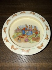 Vintage Royal Doulton Bunnykins Gardening Family Cereal/Soup Bowl FREE SHIP A15