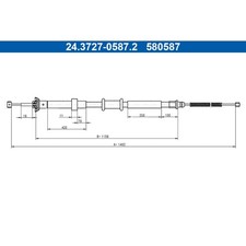 Seilzug Feststellbremse ATE 24.3727-0587.2 für Fiat 500 C