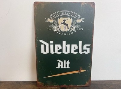 DIEBELS ALT Blechschild 20X30cm Werbeschild Retro Vintage Bier Beer Deko Bar