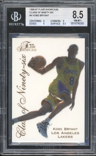 1996 Fleer Flair Showcase Class Of 96 #4 Kobe Bryant RC Rookie NM-MT+ BGS 8.5