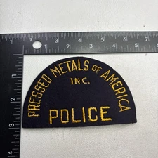 VTG c 1940s Defunct PRESSED METALS OF AMERICA INC. POLICE Patch MICHIGAN 00at