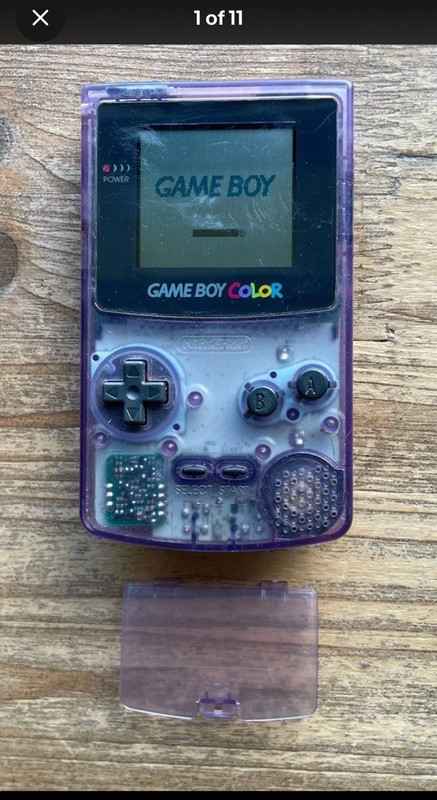 Nintendo Game Boy Color CGB-001 Transparent Clear Purple Handheld Console