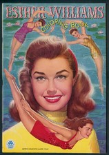 UNCOLORED "Esther Williams Coloring Book" 1591 Merrill 1950 7930 