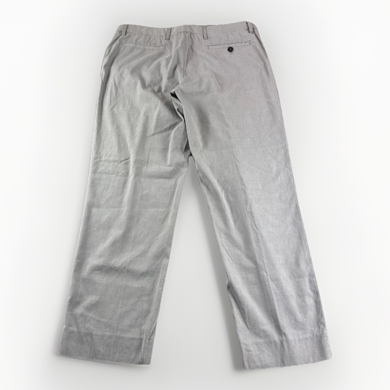 Yves Saint Laurent Pantalone Uomo 34x28 Grigio Glen Plaid Pantaloni Preppy LEGGI