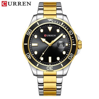 47MM CURREN Quartz Men's Luxury Watch Dive 30M Waterproof Luminous Stainless NEW