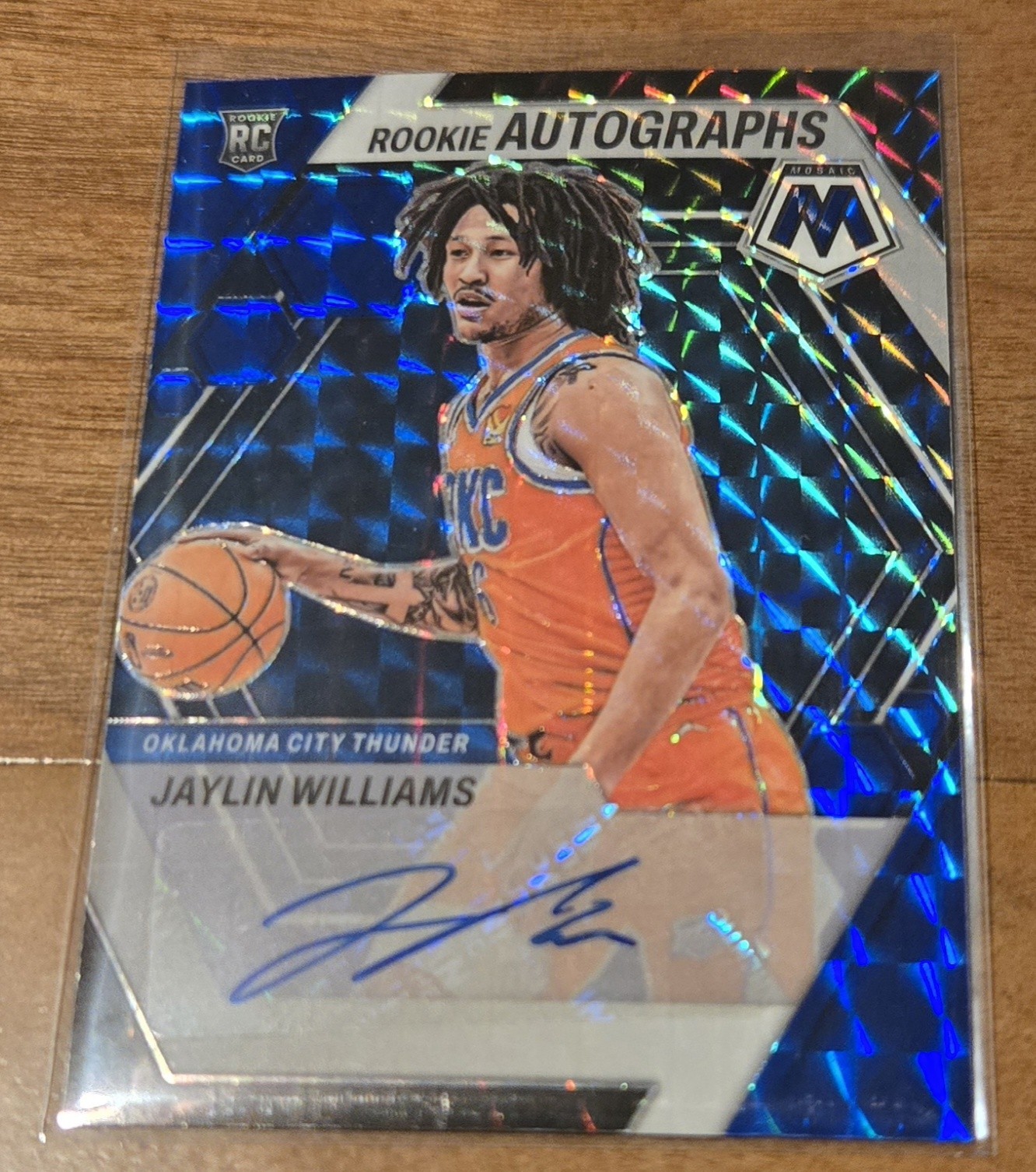 2022-23  Mosaic  (RC) Auto Mosaic Jaylin Williams #RA-JAY Blue Prizm /49