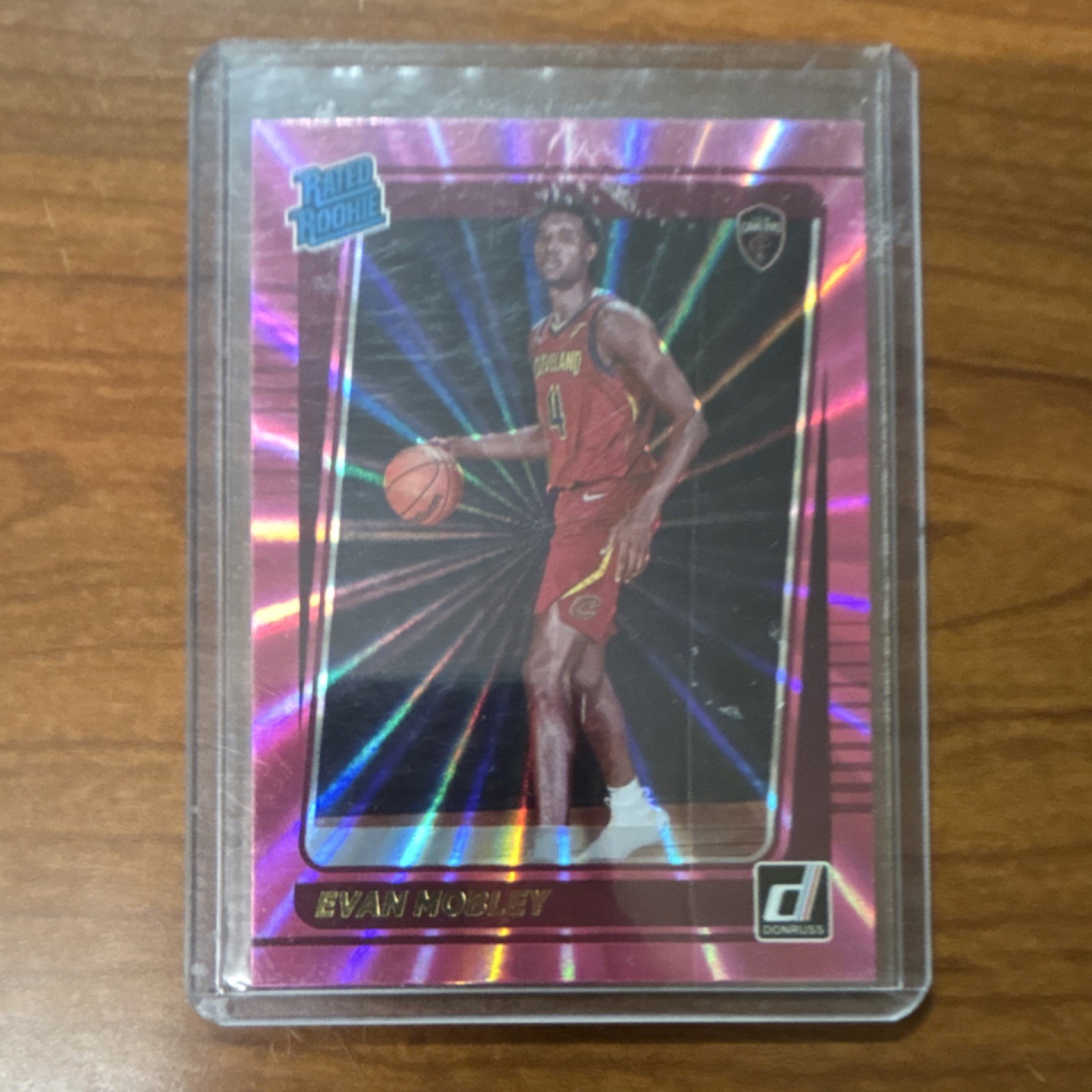 Panini 2021-22 Donruss Holo Pink Laser Evan Mobley Rated Rookie #225 Cavaliers