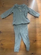 LITTLE PLANET BY CARTERS 9M Waffle Long Sleeve Pant Set