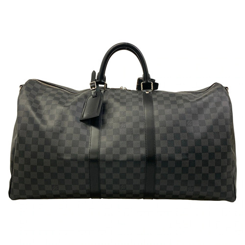 LOUIS VUITTON Keepall Bandouliere 55 N41413 Damier Graphite SD1124 Boston Bag